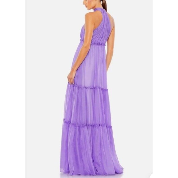 Mac Duggal Ieena Sz 10 Dress 55848 Halter A-Line Evening Gown Orchid Purple New - Picture 2 of 11
